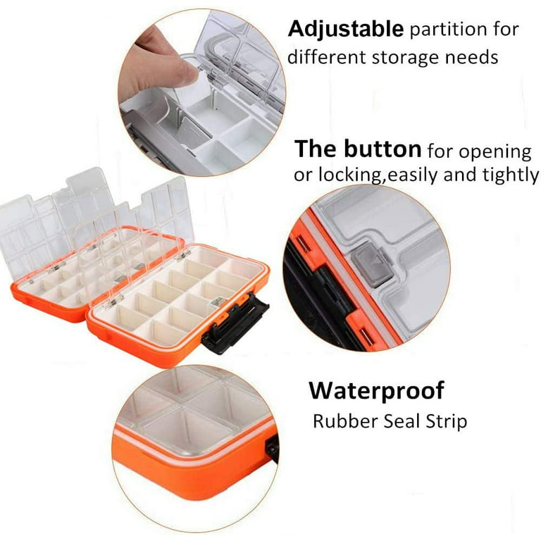Goture Small Tackle Box, Waterproof Fishing Lure Boxes Tackle Box Bait  Plastic Small Storage Case Accessories Containers Gray SMALL 6.3'' X 3.5''  X 1.7'' 