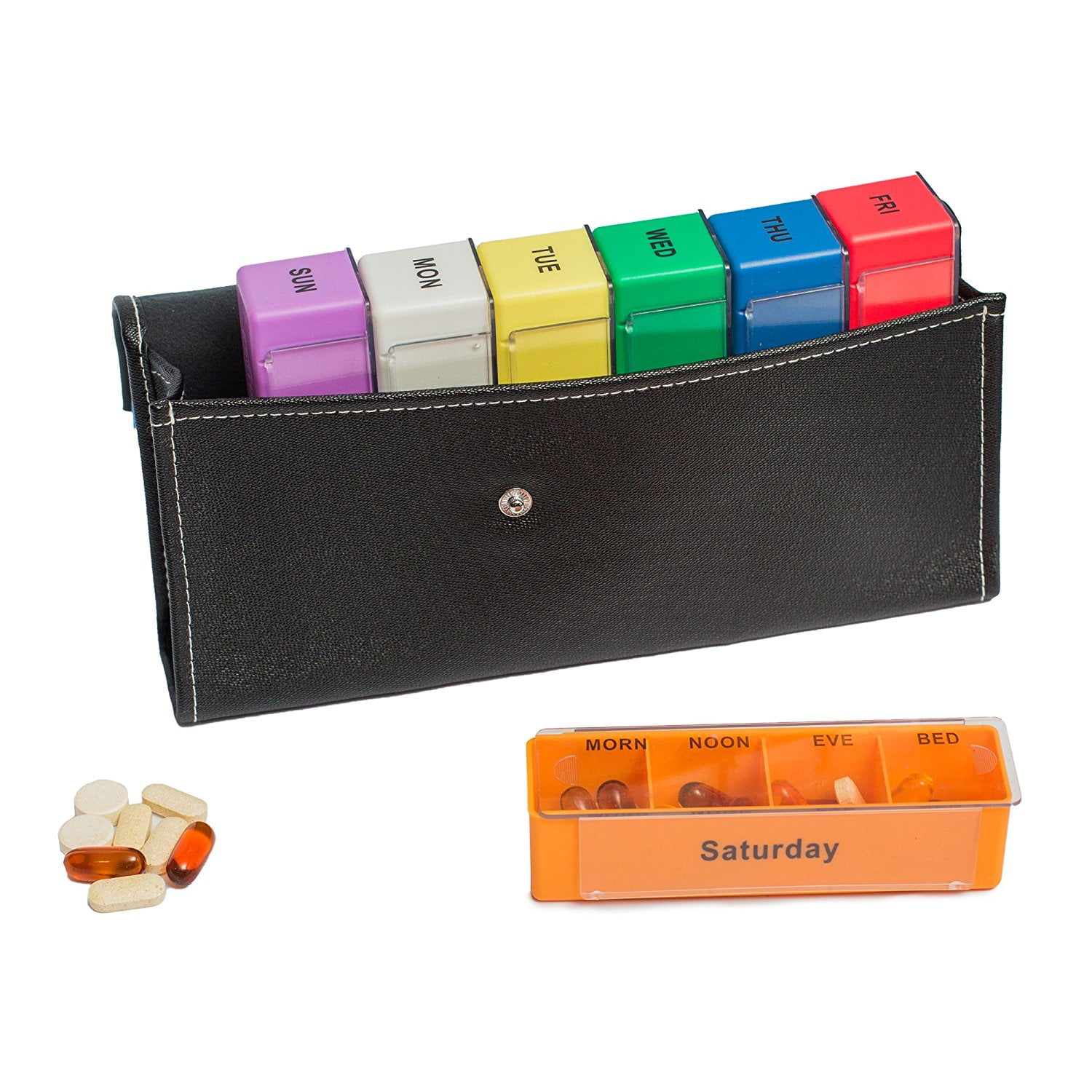 Extra Large [10.25 x 5.5 x 1.75 ] 7Day Weekly Pill Organizer Box