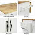 Rolling Kitchen Island with Drop Leaf Trash Movable Carts