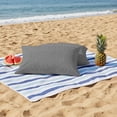 thumbnail image 3 of 2 Pack Outdoor Waterproof Throw Pillow Covers,Classic Solid Gray Decorative Rectangle Pillow Case Patio Pillowcases for Chair Couch Sofa 20x12in, 3 of 9