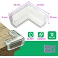 thumbnail image 6 of 12-Pack Transparent Corner Protectors, BPA-Free L-Shape Edge Guards for Furniture & Baby Safety, 6 of 9