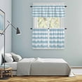 thumbnail image 5 of Blue Striped Kitchen Curtains Sets for Windows 36 Inch Length, Rustic Farmhouse Stripes Rod Pocket Window Treatments Tier Curtains and Valances Set for Bedroom/Bathroom, 5 of 8