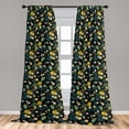 thumbnail image 2 of Jungle Boho Window Curtains, Springtime Tropical Monstera Leaves With Pineapple and Flowers Pattern, Lightweight Decor 2-Panel Set with Rod Pocket, Pair of - 28"x63", Sea Blue Mustard, by Ambesonne, 2 of 3