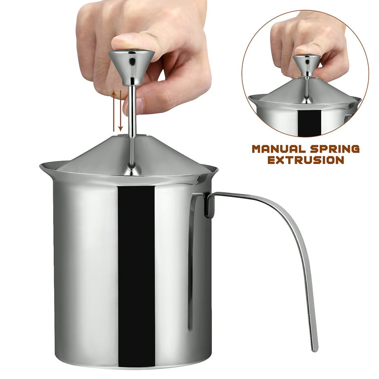 Frother Foamer Manual Double Layered Hand Stainless Steel Mixer Handheld  Bubbler Mini Cappuccino Machine Creamer
