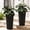 Black, variant on TopComfy 23.6" Tall Outdoor Planters Set of 2, Large Plastic Flower Pots with Drainage Holes, Striped Tapered Planters for Front Porch, Patio, Garden & Indoor Plants, White