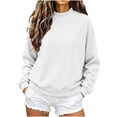 thumbnail image 2 of Warop Oversized Sweatshirt for Women Waffle Knit Solid Color Crewneck Long Sleeve Casual Pullover Tops, 2 of 8