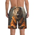 thumbnail image 3 of KLL Jungle Meditating Lion Men's Casual Summer Beach Shorts Hawaiian Shorts with Pockets-XX-Large, 3 of 5