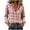 Pink, variant on ClodeEU Women's Lapel Plaid Long Sleeve Button Down Shirt,Casual Slim Lightweight Blouse Black,Women's Plus L