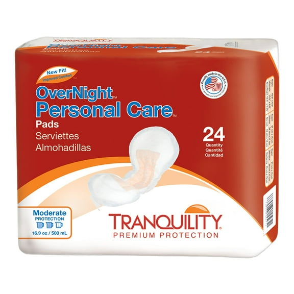 Tranquility Unisex Incontinent Pad Overnight 7-1/4 X 16-1/2 Inch 2382, 24 Ct