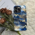 thumbnail image 5 of FKBRCL4U Compatible with iPhone 15 Pro Case, Blue Gold Clouds Mountains Pattern for Girl Full Body Design Soft Silicone Drop Shock Scratch Protection for iPhone 15 Pro, 5 of 7