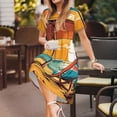 thumbnail image 3 of Disketp Vintage Beach Sunset para Vestido de Manga Corta para Mujeres, Vestidos de Verano para Mujeres, Casual y Holgado para la Playa, 3 of 6