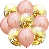 Nvzi -b 50PCS Light Pink and Gold Confetti Balloons, Premium 12inch Birthday Party Balloons, Balloons Bulk for Bridal Shower, Graduation Party Decoration