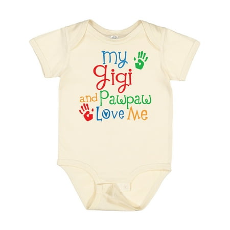 

Inktastic My Gigi and Pawpaw Love Me Gift Baby Boy or Baby Girl Bodysuit