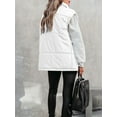 thumbnail image 3 of KelaJuan Women Winter Quilted Vest Casual Sleeveless Zipper Closure Stand Collar Solid Color Waistcoat Winter Warm Outwear, 3 of 6
