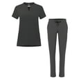 thumbnail image 1 of Adar Addition Go-Higher Scrub Set For Women - Notched V-Neck Scrub Top & Skinny Cargo Scrub Pants, 1 of 7