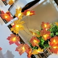 thumbnail image 4 of GFHFHITJ Maple Leaf String Lights Thanksgiving Decorations, Fall Garland Lights String with Incandescent bulbs for Connectable Sets Display Indoor Outdoor Fall Decor Halloween Decorations, 4 of 4