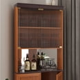 thumbnail image 6 of FENGFAN 5 Tiers Corner Storage Cabinet Tempered Glass Door MDF 30.35x70.86x16.92 in 1 Pack, 6 of 8