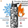thumbnail image 5 of 32oz Insulated Water Bottle with Handle & Straw, Stainless Steel Cat-Themed Travel Tumbler, Sport & Outdoor Coffee Mug, Gift for Women, Mom – Christmas, Mother’s Day Present, 5 of 6