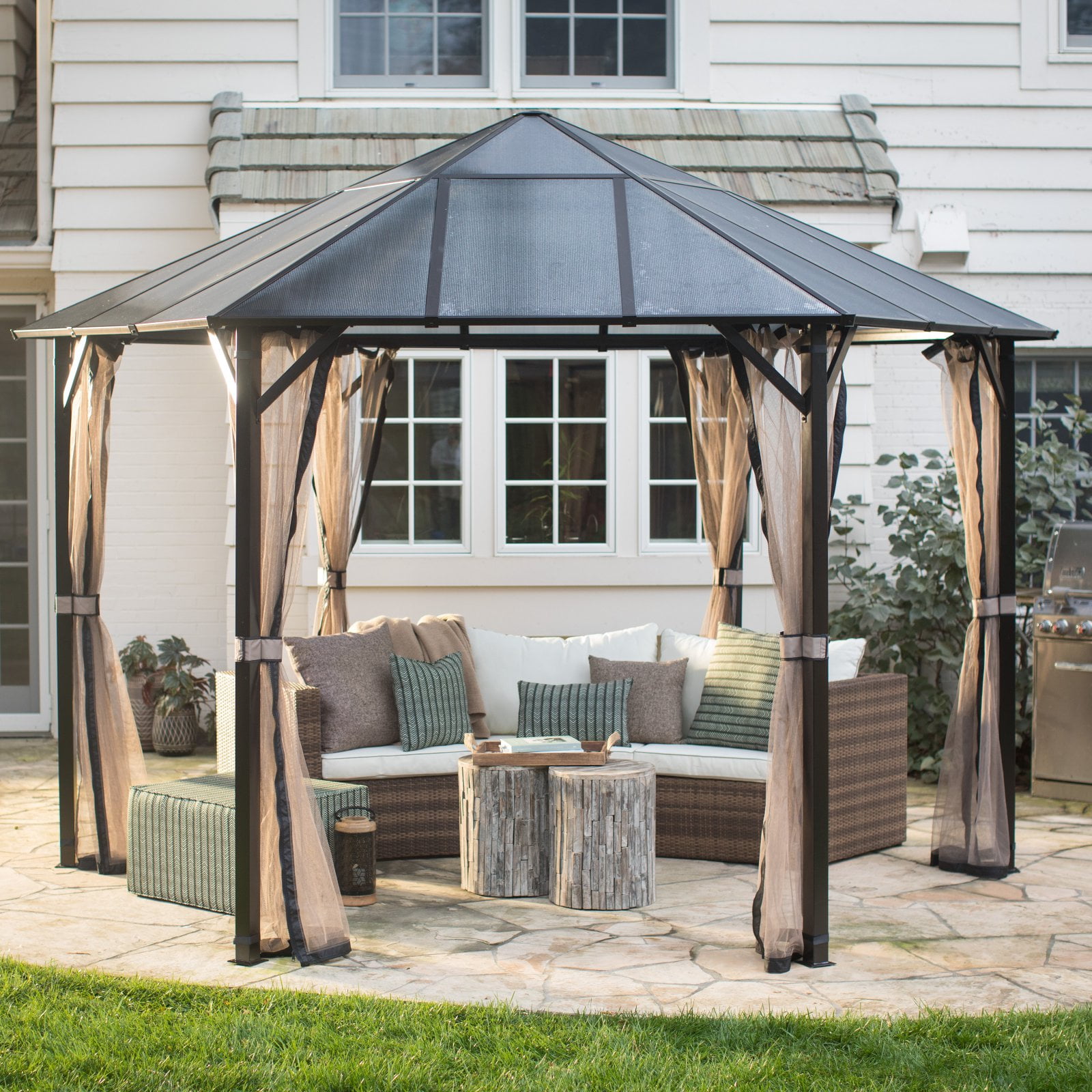 Belham Living 13 ft. Santa Clara Hexagonal Polycarbonate Gazebo by