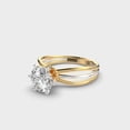 thumbnail image 3 of 1 Carat Stunning IGI Certified Lab Grown Diamond Wedding Ring for Women 10K Yellow Gold | Round Cut Lab Created Solitaire Diamond Rings | Size 7 Diamond-Capitals, 3 of 10