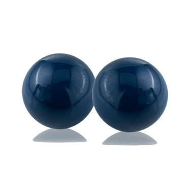 Set of 2 Blue Aluminum Decorative Spheres 3"