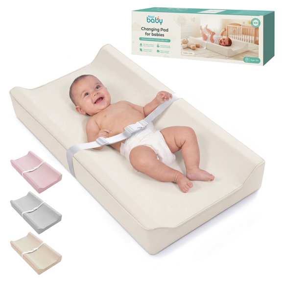 Alfombrilla cambiadora Kopi Baby impermeable de cuero vegano color Leche