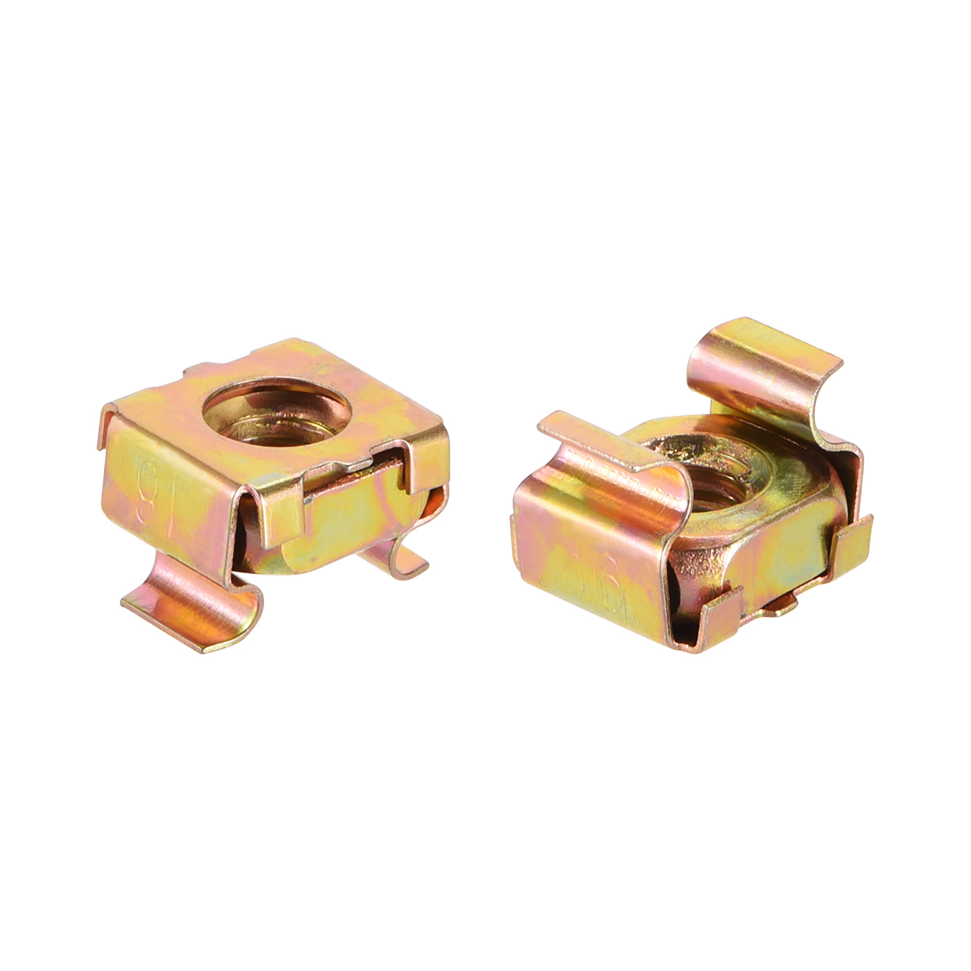 M6 Cage Nuts for Server Rack Carbon Steel Yellow Zinc Plated 10