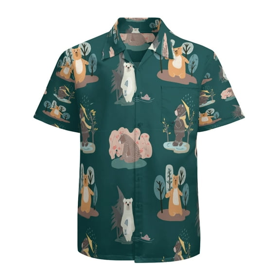 High Quality Hawaiian Shirts for Men Short Sleeve Aloha Beach Shirt Floral Summer Casual Button Down Shirts Blouses 6MIJX4