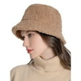 thumbnail image 4 of Womens Solid Color Winter Thermal Windproof Bucket Fisherman Hat For Women, 4 of 5