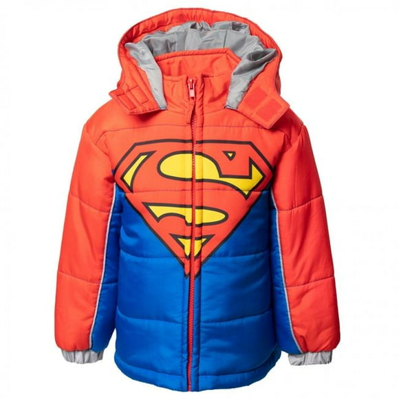 Superman 859370-size4 Superman Costume Puffy Kids Jacket - Size 4