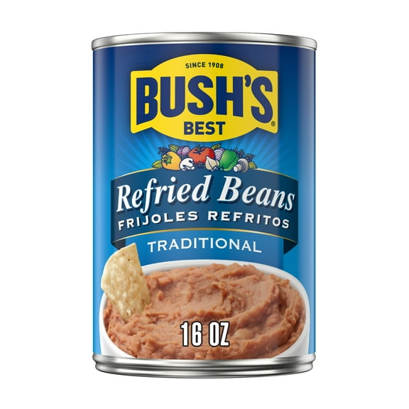 Bush's Traditional Refried Beans, Canned Mashed Pinto Beans, 16 oz Can
