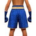 thumbnail image 2 of TiaoBug Kids Muay Thai Boxing Shorts with Gold Dragon Print Elastic Waist Fight Shorts for Training Competition Blue 14, 2 of 7