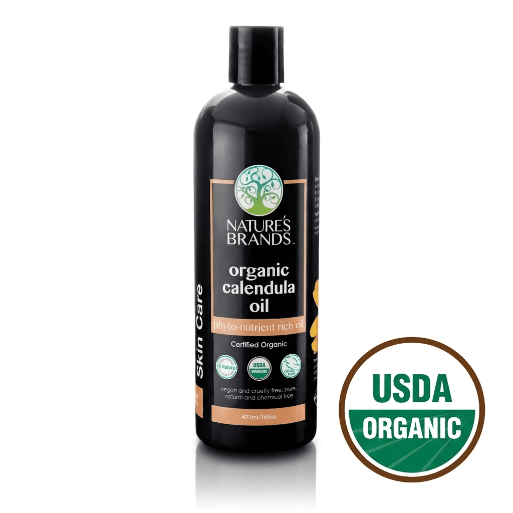 Nature's Brands Herbal Choice Mari Organic Calendula Oil; 16floz BPA-Free Plastic