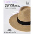 thumbnail image 3 of Panamá Unisexe Chapeau De Paille 58-60cm Larges Bords Chapeau De Soleil Pour Hommes Et Femmes Chapeau De Paille Ajustable, 3 of 5