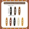 thumbnail image 2 of 32Pcs 8 Colors Oval Wooden Buttons 59x15mm 2 Holes Horn Toggle Shape Button Big Colorful Olive Wood Sweater Coats Sewing Accessories for Jacket Clothing DIY Art Craft Projects, 2 of 7