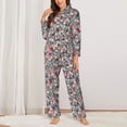 thumbnail image 2 of Fotbe Daisies Flowers Conjunto de Pijama de Manga Larga para Mujer con Estampado, Ropa de Dormir de 2 Piezas, Conjunto de Casa Suave y Cómodo con Bolsillos-Large, 2 of 7