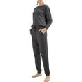 thumbnail image 3 of Ladies Super Soft Pre-Washed Casual 2 Piece Lounge Sets Top and Bottom Sleepwear Loungewear with Pockets, 3 of 7
