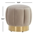 thumbnail image 3 of SAFAVIEH Couture Maxine Glam Velvet Tufted Ottoman, Pale Taupe, 3 of 6