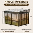 thumbnail image 2 of Erinnyees 10' x 12' Lean-to Sunroom Gazebo, Enclosed Patio Shelter with Sliding Doors, Polycarbonate Roof and Gray-Tinted Panels, Aluminum Frame for Backyard,Brown, 2 of 7