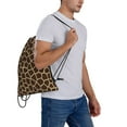 thumbnail image 6 of TEQUAN Drawstring Backpack Sports Gym Sackpack, Brown Giraffe Texture Prints Polyester Water Resistant String Bag for Women Men, 6 of 8