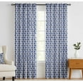 thumbnail image 2 of Vargottam Cotton Rod Pocket/Back Tab Curtains - 96" Floor-Length Drapes for Long Doors or Large Windows - Light Filtering, 3-in-1 Header - Set of 2, 52"x96" - Botanical Print (Blue), 2 of 8
