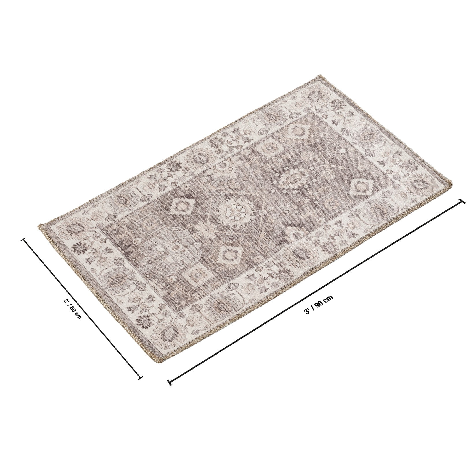 36x24 Scatter Rug Stylish Accent Rug Soft Durable Cotton Polyester Blend Fringed Edges Handmade Look Versatile for Living Room Bedroom Entryway Home Decor
