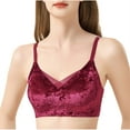 thumbnail image 2 of Sakmal Wireless Bralettes for Women with Support Full Coverage Lace Plunge Red T-Shirt Bra for Women 2X, 2 of 5