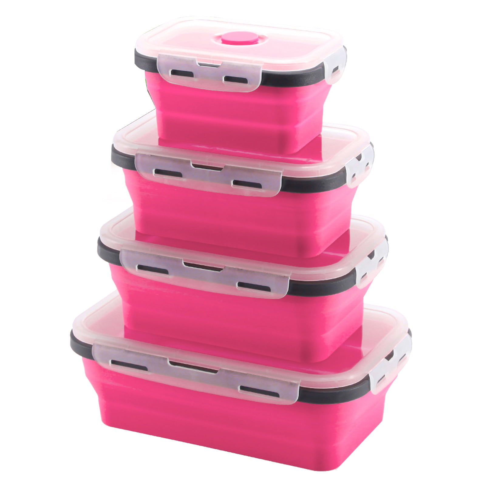 Details about   Silicone Lunch Box Set Stackable Bento Food Prep Container Foldable Lunchbox 