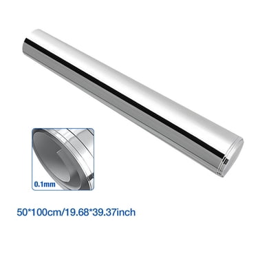 Self-Adhesive Mirror Tile Wall Sticker - 50x100cm Silver Reflective Film (Roll)