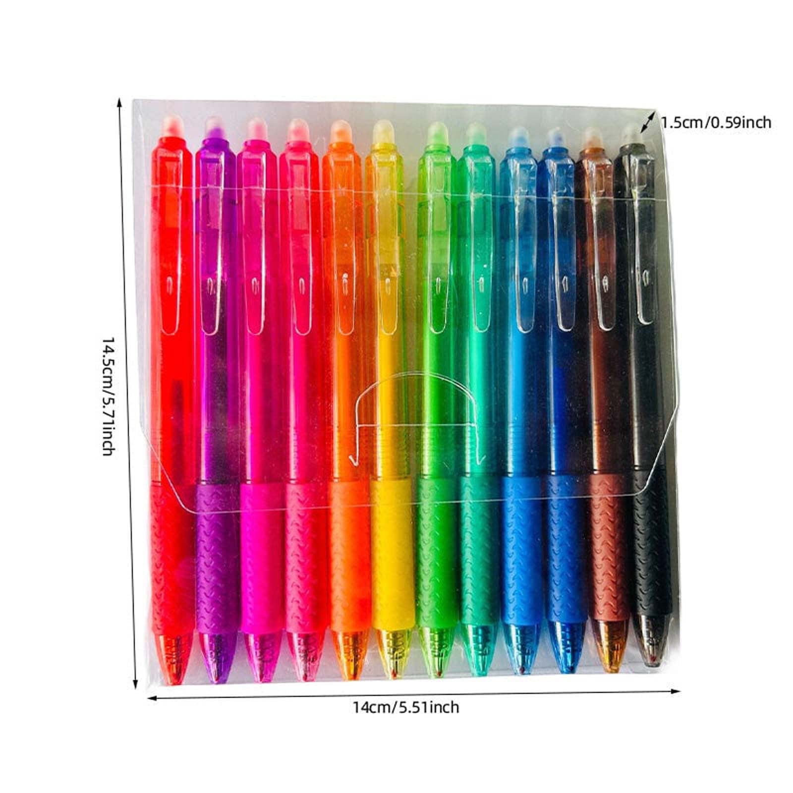 Erasable Pens 12pcs Multi-color Push Pens Stationery Painting Supplies 10ml Erasable Gel Pens