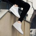 thumbnail image 5 of Men's Solid White High-Top Leather Platform Sneakers, 5 of 5