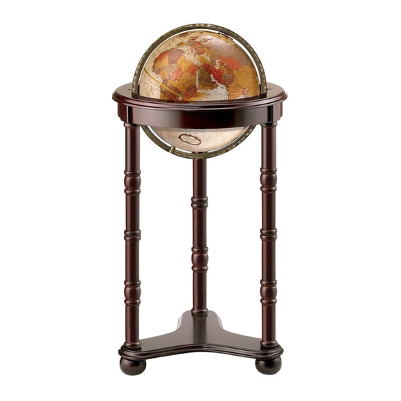 Vintage Floor Standing World Globe with Wooden Stand, Antique Style Decorative Globe for Home Office and Living Room