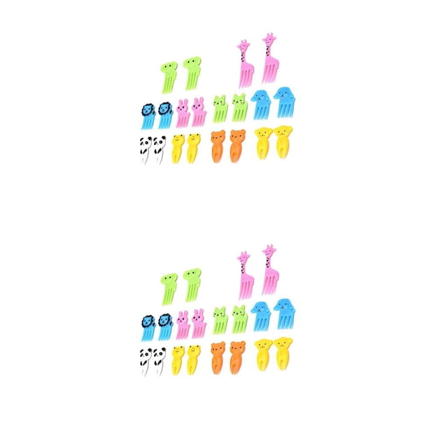 Advancent 10pcs Animal Fruit Fork Cartoon Children Kitchen Snack Bento Sandwich Pick Table Decor Desserts Tableware Toothpick Como se muestra 2Conjunto