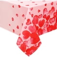 thumbnail image 1 of shiyou-Valentine's Tablecloth Square 55x55 Inch, Falling Love Heart Table Cloth, Pink Red Heart Tablecloths, Waterproof Spillproof Tablecloth for Valentines Wedding Dinner Party Decoration, 1 of 4